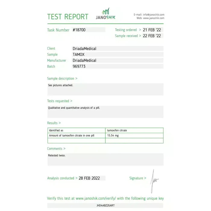 Driada Medical Tamoxifen