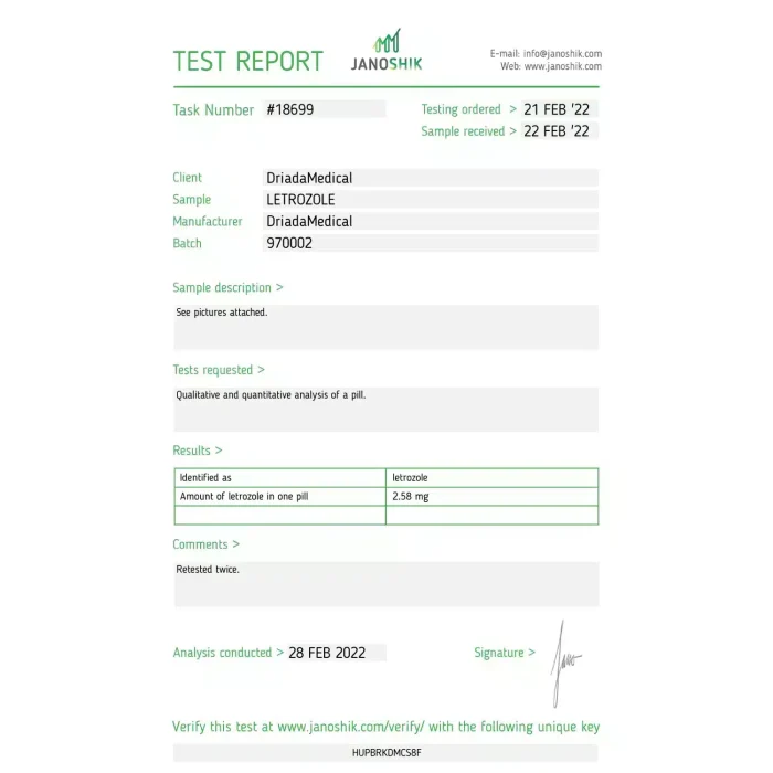 Driada Medical Letrozole