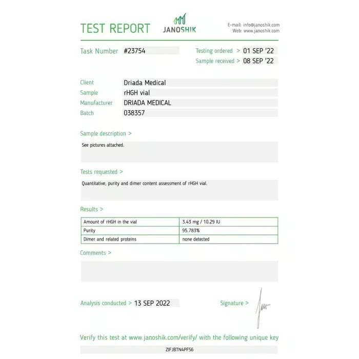 Driada Medical rHGH